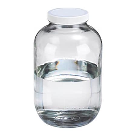 Cp Lab Safety. Wheaton 130 oz Clear Glass Wide Mouth Packer Bottles, PTFE Lined PP Caps, Case of 4 W216933
